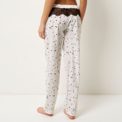 White star lace pyjama trousers